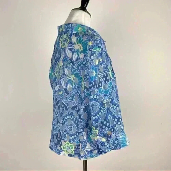 Ruby rd Womens top size 12 multicolored button down sheer - Picture 5 of 11